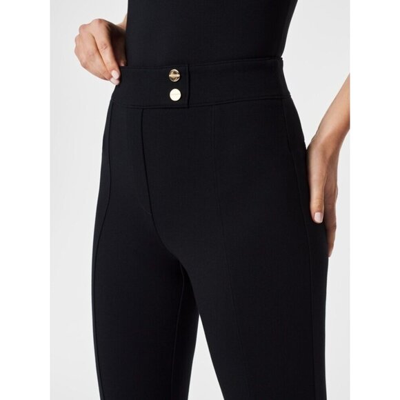 NWT SPANX 20777T Perfect Pant in Black Ponte Tab Ankle Straight L Tall - Picture 8 of 10